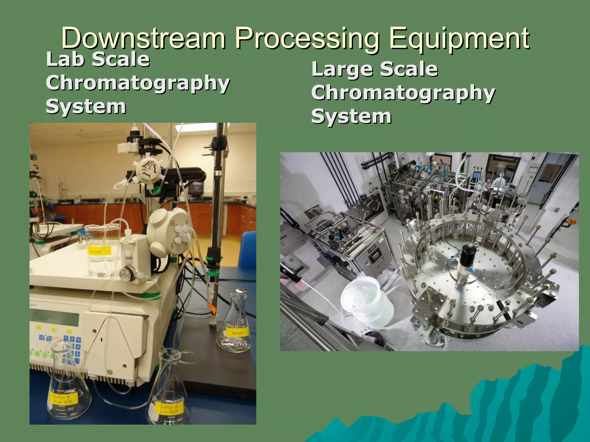 Downstream Processing EquipmentDownstream Processing Equipment
Lab ScaleLab Scale
ChromatographyChromatography
SystemSystem
Large ScaleLarge Scale
ChromatographyChromatography
SystemSystem
 
