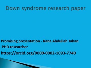 Promising presentation - Rana Abdullah Tahan
PHD researcher
https://orcid.org/0000-0002-1093-7740
 