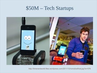 Slide 53
$50M – Tech Startups
http://timenerdworld.files.wordpress.com/2011/12/romotivefinal.jpg?w=576
 
