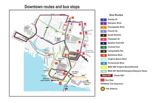 Downtown routes w bus stops