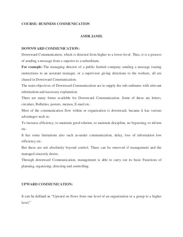 Upward Communication Letter Examples Upward Communication Letter Examples