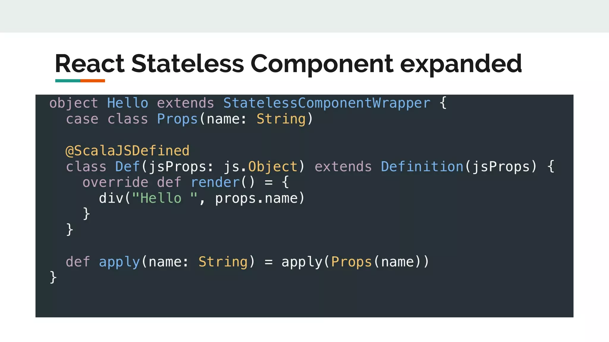 React Stateless Component expanded
 