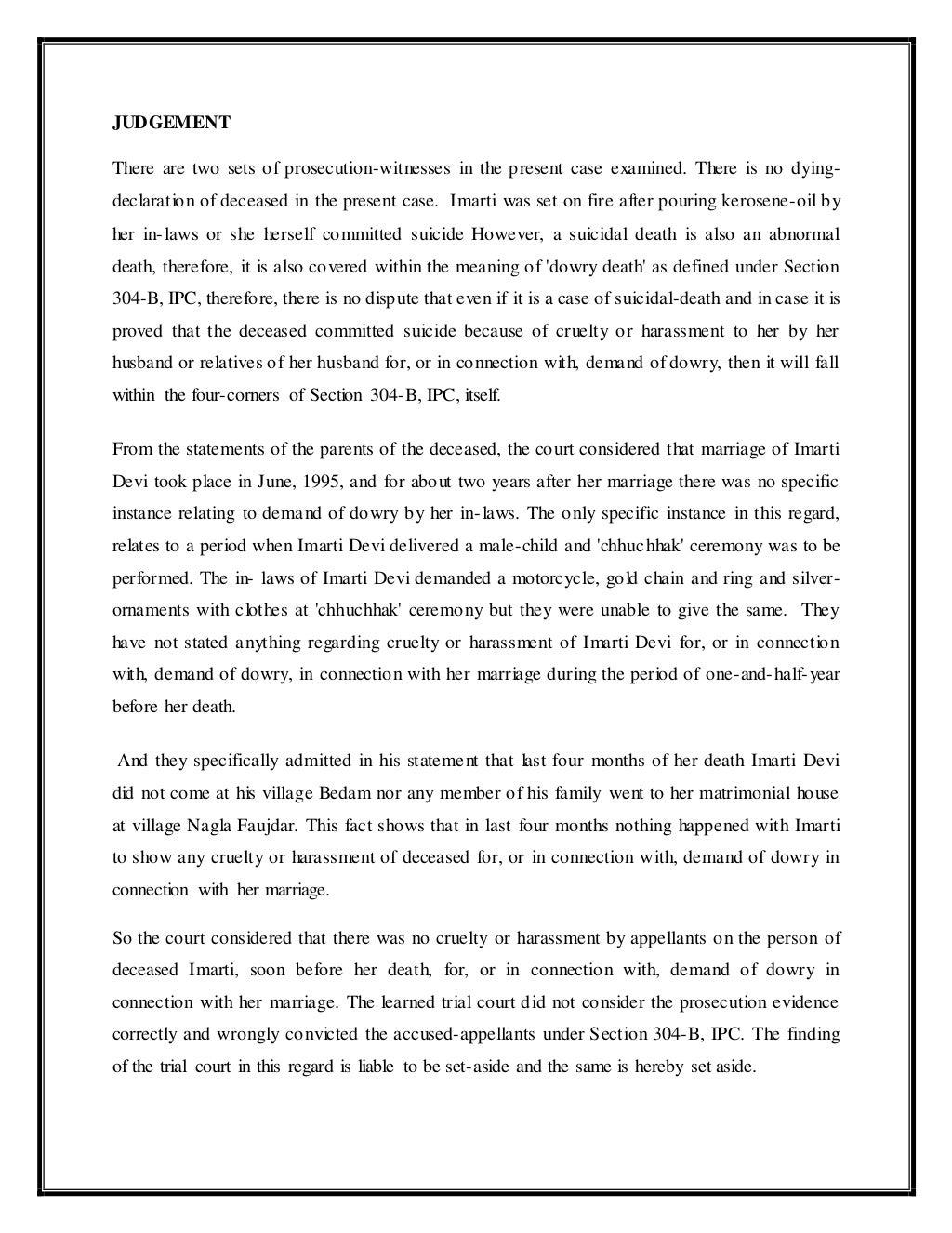 Dowry case section image