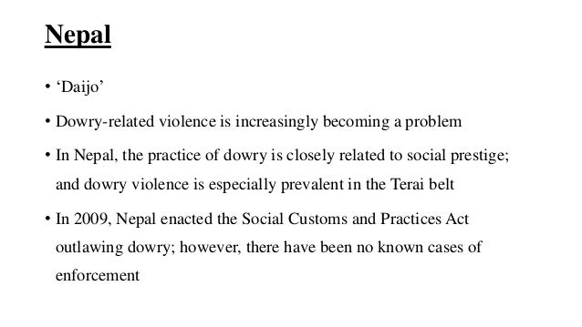 short paragraph on dowry system