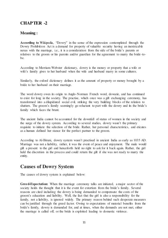 Dowry system essay