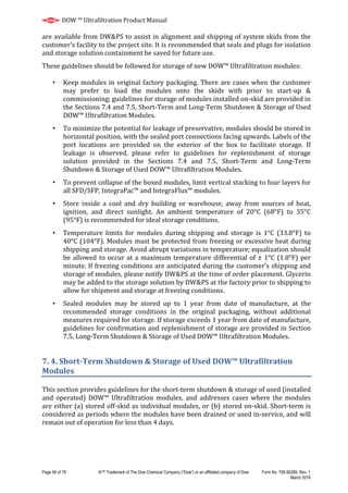 Dow Inprocessing Checklist Dow ultrafiltration product manual | PDF