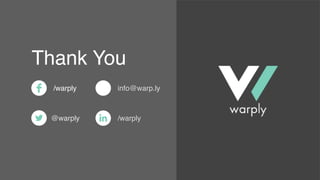 Thank You
/warply
@warply /warply
info@warp.ly
 