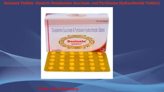 Doxinate Tablets (Generic Doxylamine Succinate and Pyridoxine Hydrochloride Tablets)
© The Swiss Pharmacy
 