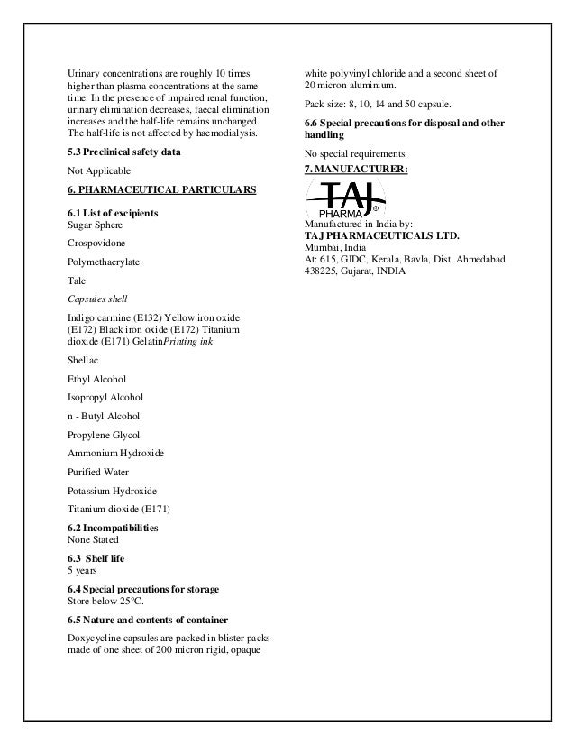 8 Doxycycline 100mg Caps
