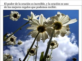El poder de la oración es increible, y la oración es uno
de los mejores regalos que podemos recibir.
 