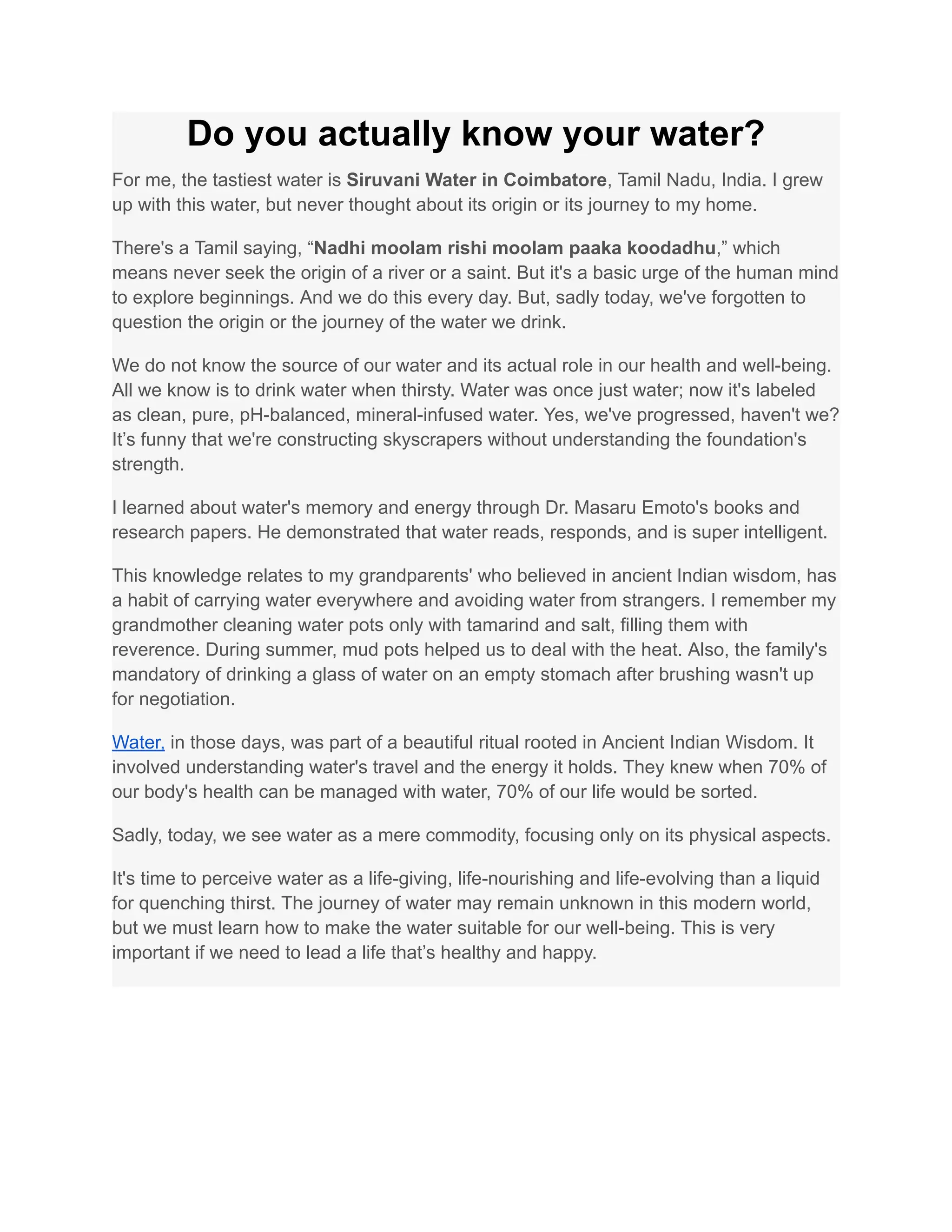 Do you actually know your water?Do you actually know your water? PDF