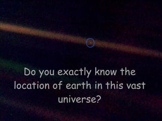 Do you exactly know the location of earth in this vast universe? 