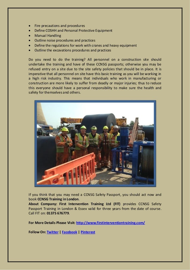 Do You Have a CCNSG Safety Passport?