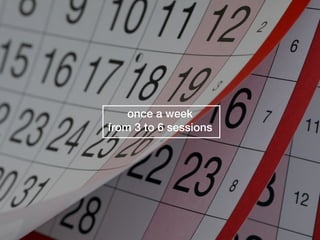 once a week
from 3 to 6 sessions
 