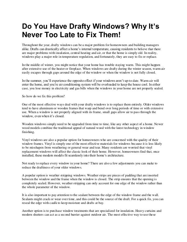 Do You Have Drafty Windows Why It S Never Too Late To Fix Them