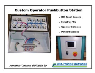 Another Custom Solution by
 HMI Touch Screens
 Industrial PCs
 Operator Consoles
 Pendant Stations
Custom Operator Pushbutton Station
 