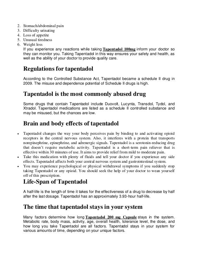 Do You Know How Does Tapentadol 100 Mg Tablets Stay In Your Health?