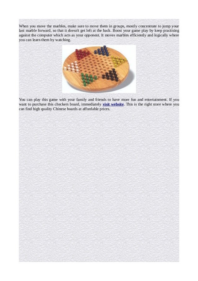 Do you know the tricks to win chinese checkers?