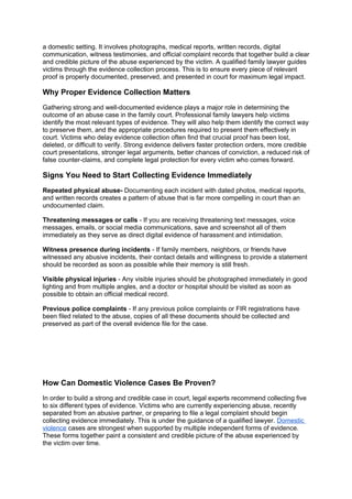 Essential Evidence Collection for Domestic Violence Cases: Legal ...
