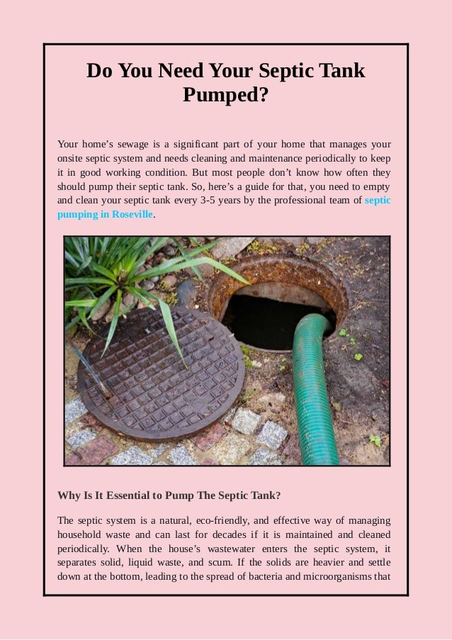 Do You Need Your Septic Tank Pumped?