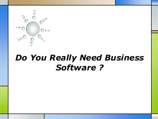 Do You Really Need Business
Software ?

 