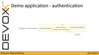 #Devoxx #ApacheSling @rombert
Demo application - authentication
 