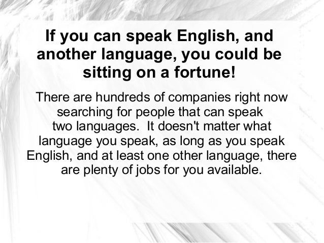 Do You Speak English Want A Job
