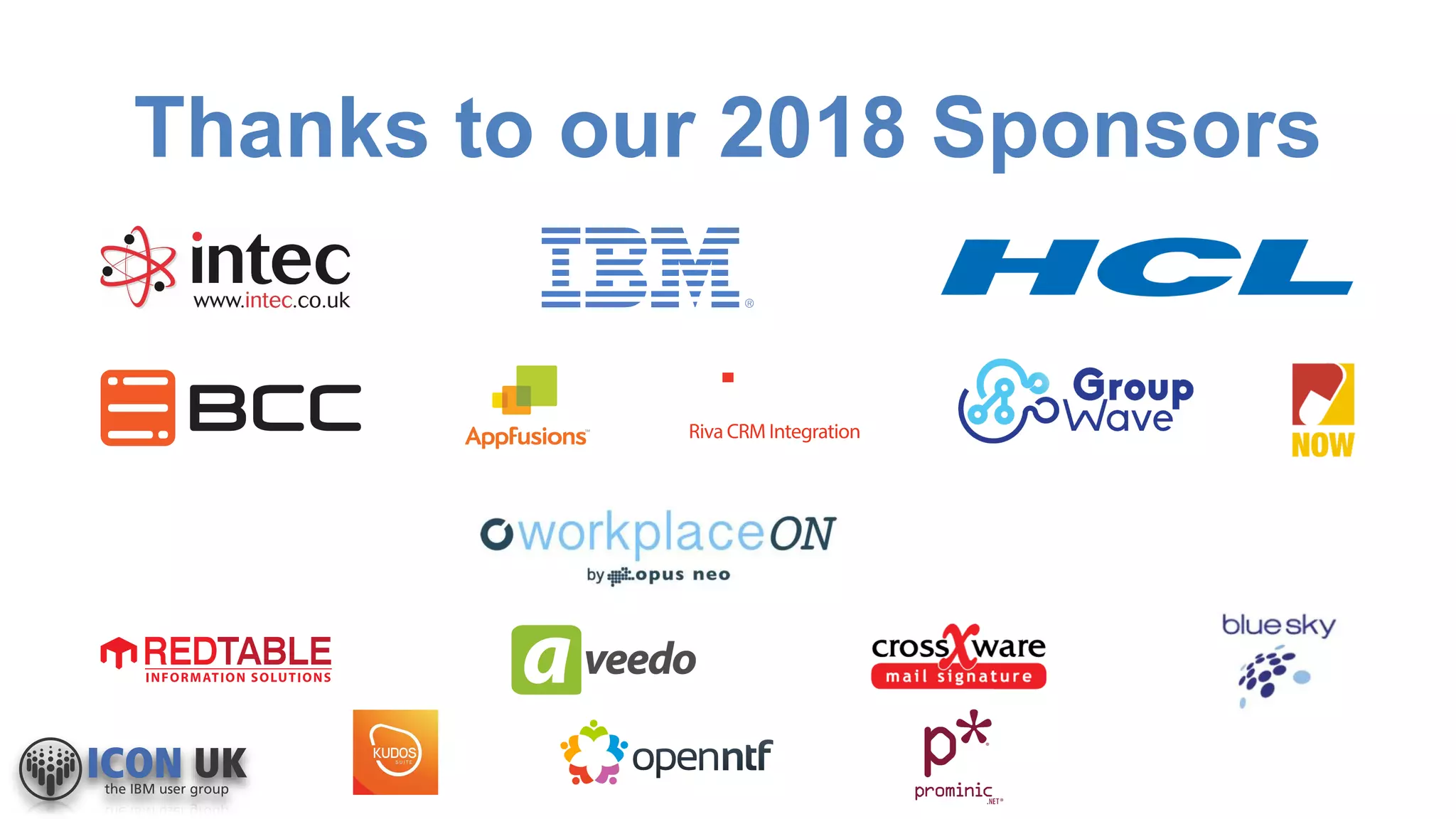 Thanks to our 2018 Sponsors
 