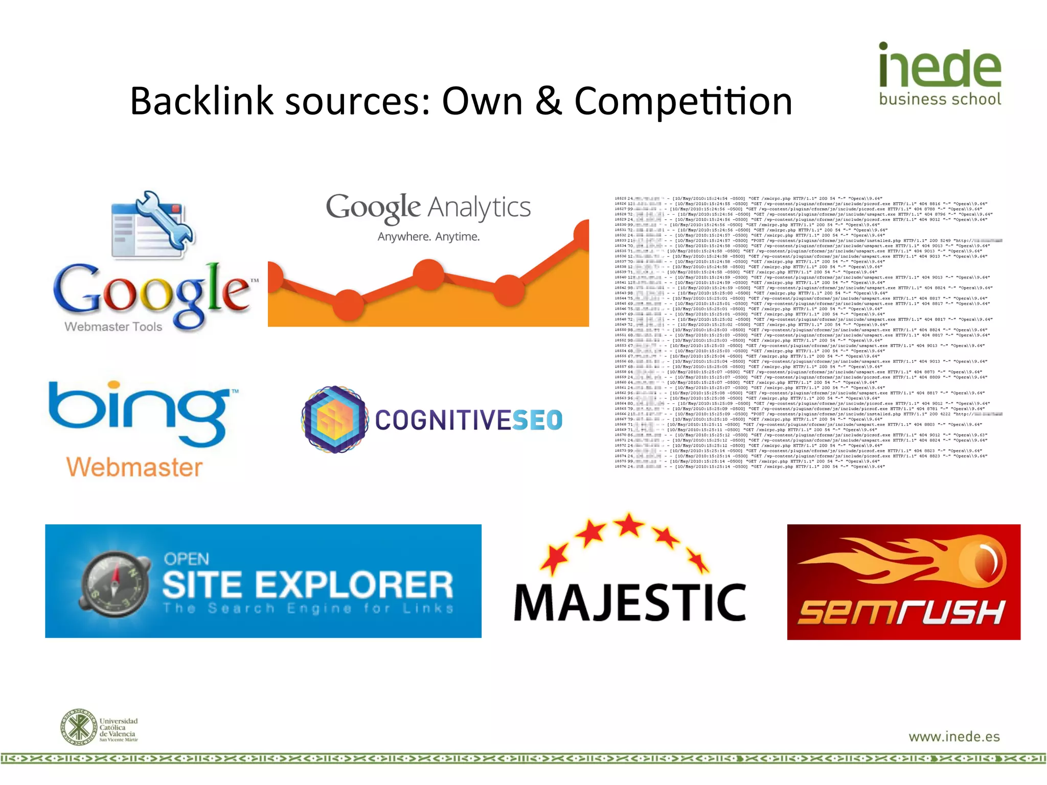 Backlink	
  sources:	
  Own	
  &	
  CompeJJon	
  
 
