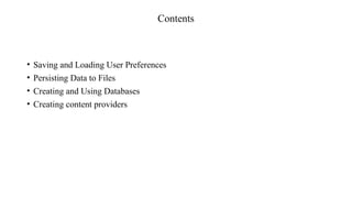 The mobile Application Development Data Persistence PPT | PPTX