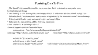 The mobile Application Development Data Persistence PPT | PPTX