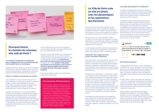 Un chantier impératif en cohérence
avec l’engagement de la nouvelle équipe
municipale dans le numérique
La Maire de Paris ...