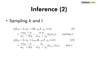 Inference (2)
• Sampling 𝑘 and 𝑙
 