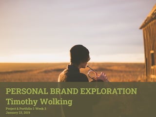 PERSONAL BRAND EXPLORATION
Timothy Wolking
Project & Portfolio I: Week 3
January 23, 2019
 