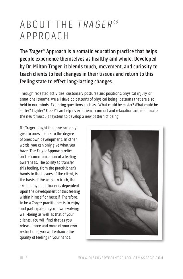 Trager Practitioner Massage Certification Program 20172018 Schedule