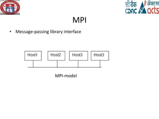 MPI
• Message-passing library interface
MPI-model
 