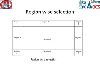 Region wise selection
Region wise selection
 
