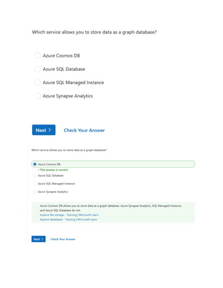 DP 900 Azure Data Fundamentals Quesions Microsoft | PDF