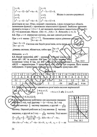 Розв’язання до завдань ДПА з математики, 9 клас, Гімназія, Харків