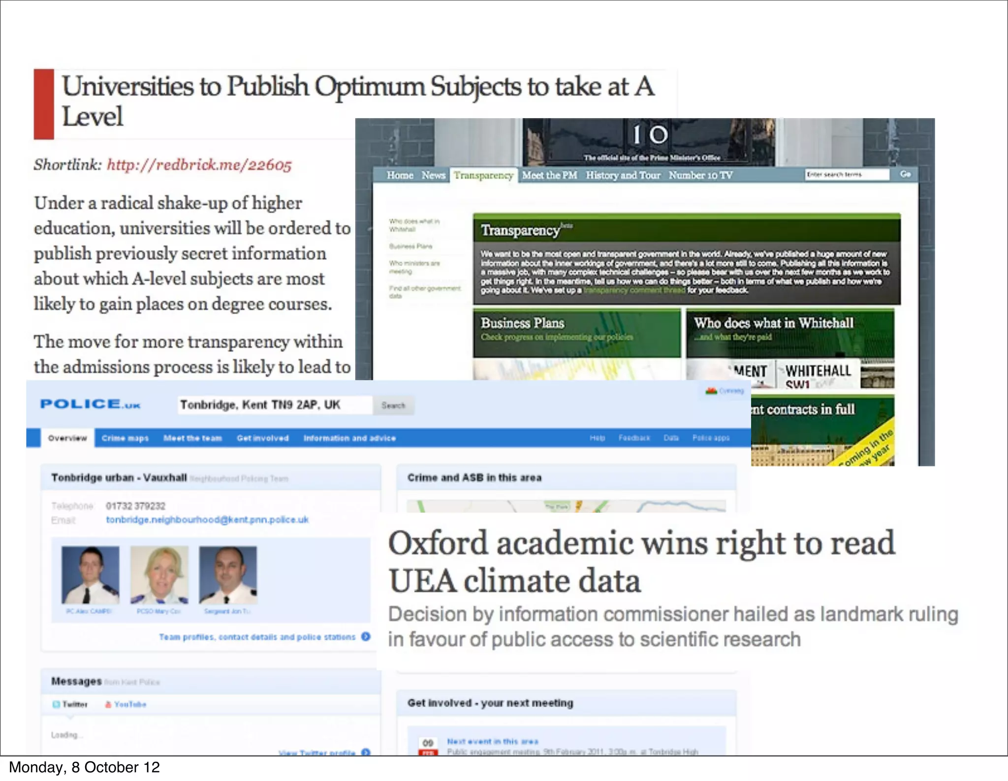 Monday, 8 October 12
 