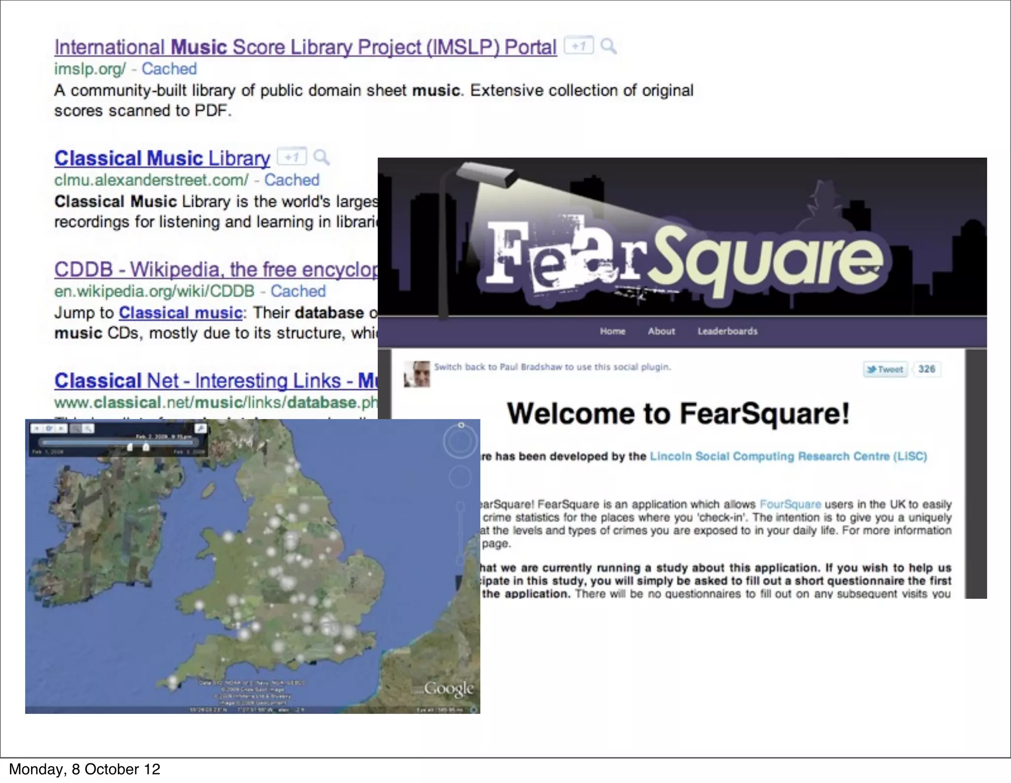 Monday, 8 October 12
 