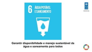 Garantir disponibilidade e manejo sustentável da
água e saneamento para todos
 