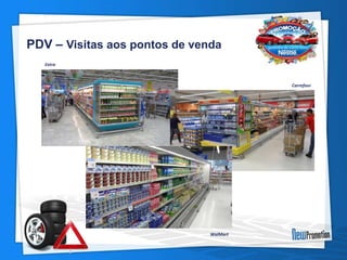 PDV – Visitas aos pontos de venda 
Extra 
Carrefour 
WalMart 
 
