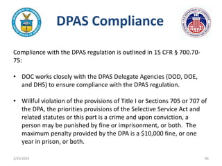 Dpas Process DPAS Training Slides Final_November 2021.pptx | Defense Industry ...