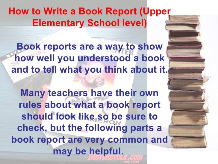 How to write a book report upper elementary school level