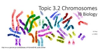 Topic 3.2 Chromosomes
IB Biology
R. Price
v. 1 2015
 