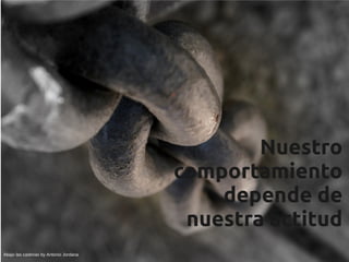 Nuestro
                                       comportamiento
                                           depende de
                                        nuestra actitud
Abajo las cadenas by Antonio Jordana
 