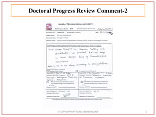 GTU/PHD/NIRAV SONI/189999901009 2
Doctoral Progress Review Comment-2
 