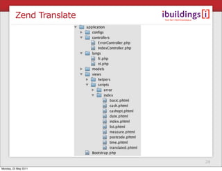 Zend Translate




                          28
Monday, 23 May 2011
 
