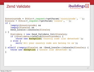 Zend Validate




                         47
Monday, 23 May 2011
 